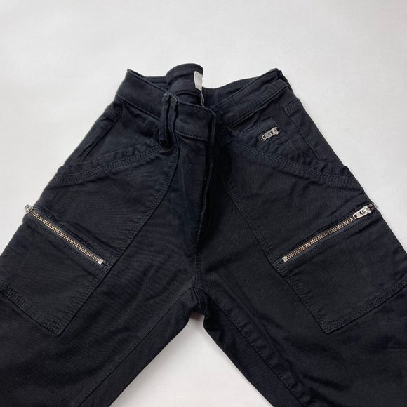 Joie Park Skinny Crop Pants Pockets Stretch Cotton Ankle Zipper Black Women 26 - Picture 7 of 13